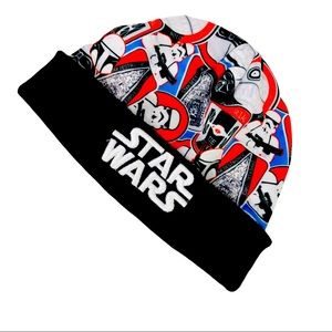 Star Wars Beanie Darth Vader Stormtrooper Knit Black Red Youth Size 8-10 EUC